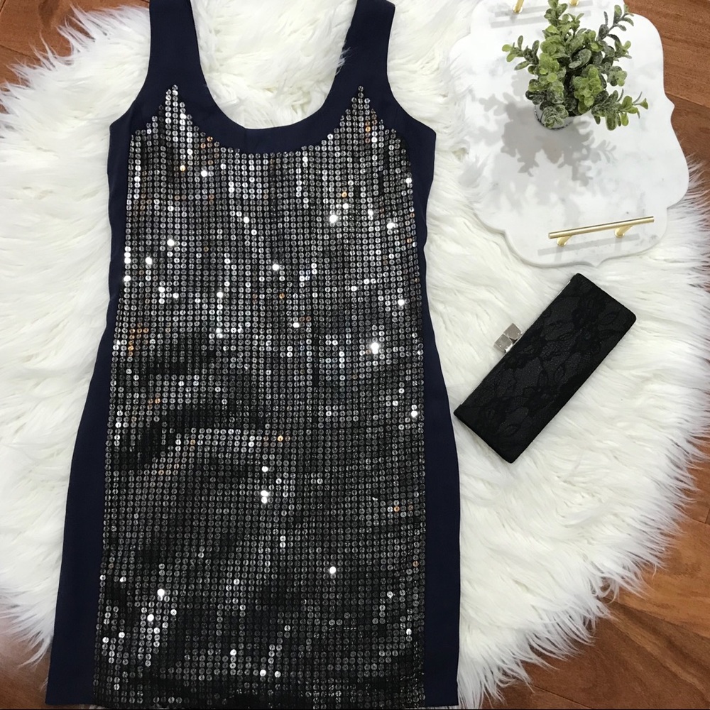👗French Connection Dark Blue Embellished Dress